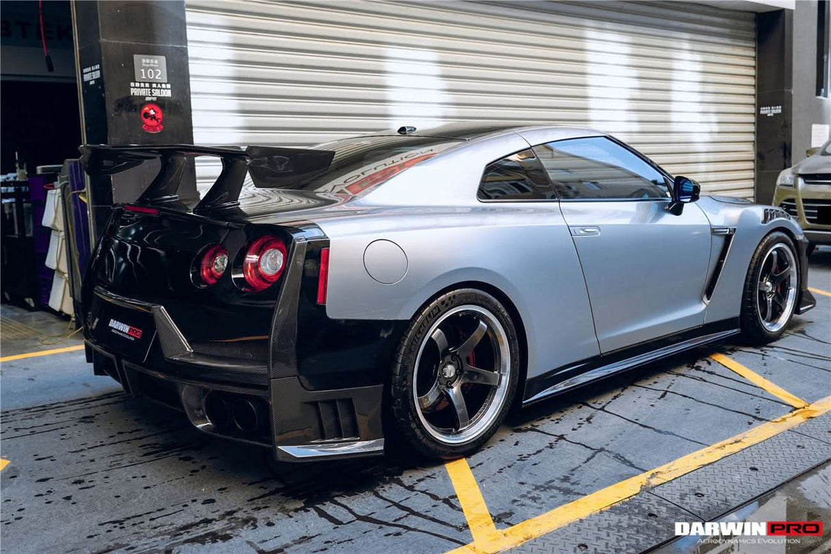 2008-2023 Nissan GTR R35 CBA DBA EBA Partial Carbon Fiber Rear Bumper With Black Light DarwinPRO (2024Nismo Design)