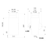 Power Steering Tank Firewall Mount (Right Inlet) - Black Cap