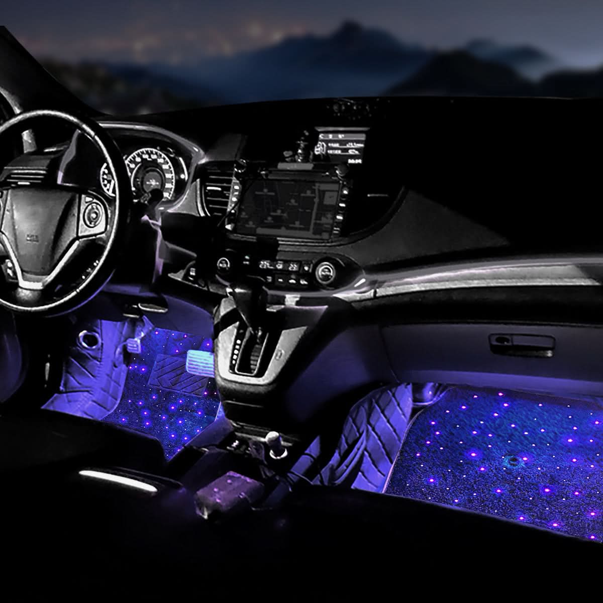 Universal RGB LED Starlight Floor Mats – App-Controlled Ambient Interior Lighting (Set)