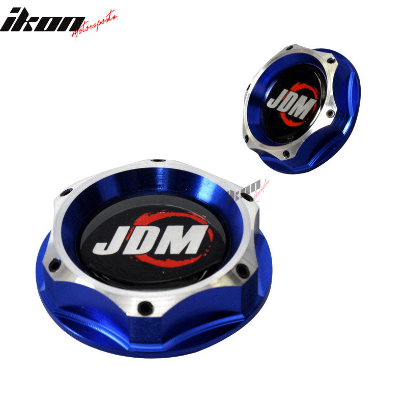 Universal JDM Blue WITH Chrome Engine Oil Filler Tank Cap Aluminum