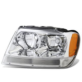 99-04 Jeep Grand Cherokee OE Style Left Headlight Chrome Housing