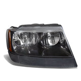 99-04 Jeep Grand Cherokee OE Style Right Headlight - Black Housing