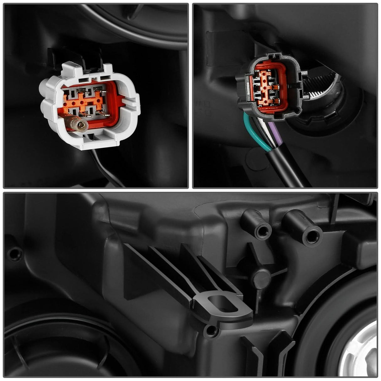 2014-2016 Nissan Rogue Halogen Headlights - Black Housing Right Side