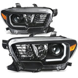 2016-2023 Toyota Tacoma OE Style LED DRL Headlights - Black Housing