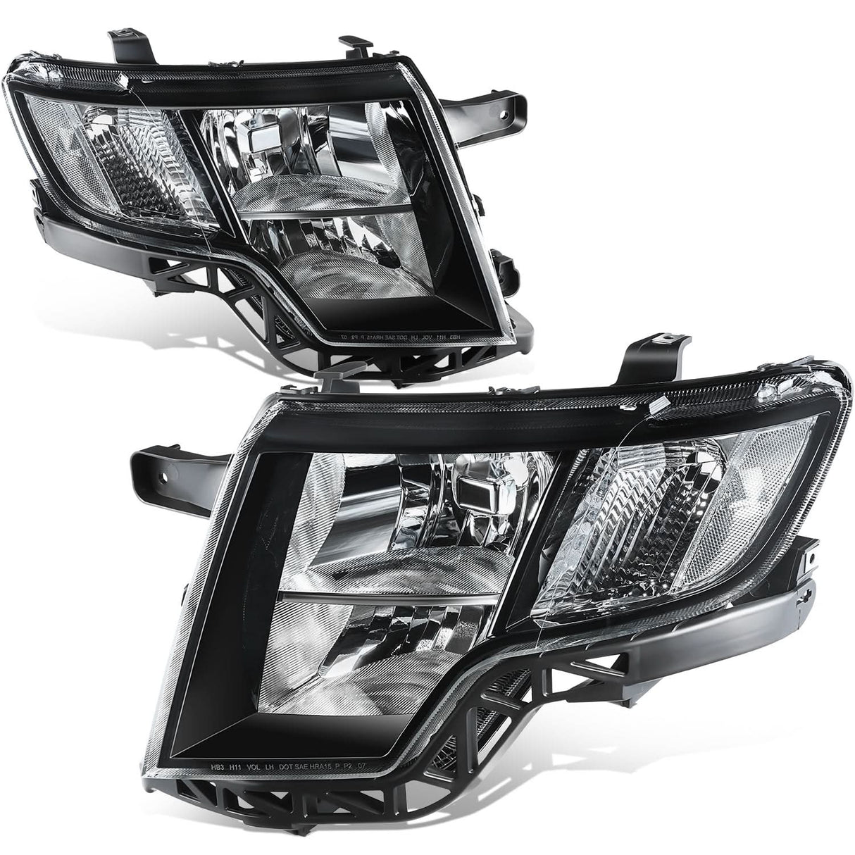 07-10 Ford Edge OE Style Black Housing Headlights - Clear Reflector