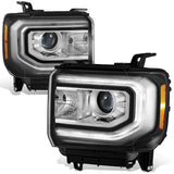 2016-2019 GMC Sierra 1500 OE Style HID DRL Headlights Black Housing