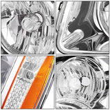 2007-2014 GMC Yukon Denali Chrome Amber Headlights H13 Bulbs