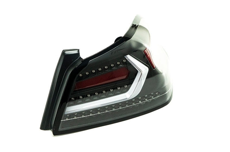 OLM Evolution Tail Lights Clear Lens Black Base White Bar 15+ WRX STI