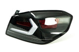 OLM Evolution Tail Lights Clear Lens Black Base White Bar 15+ WRX STI