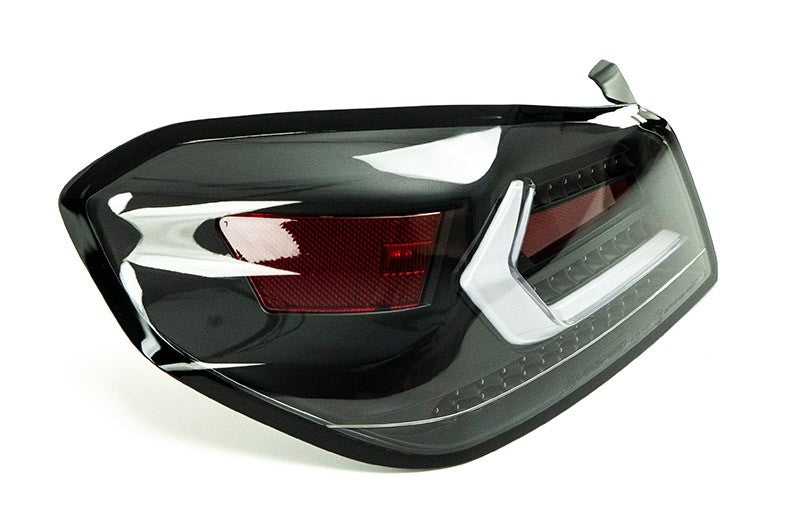 OLM Evolution Tail Lights Clear Lens Black Base White Bar 15+ WRX STI