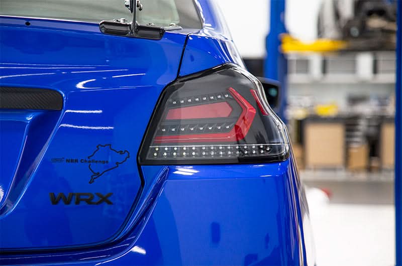 OLM Evolution Tail Lights (Clear Lens, Black Base, Red Bar) - 2015-2021 WRX / STI