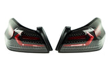 OLM Evolution Tail Lights Clear Lens Black Base Red Bar 15+ WRX STI