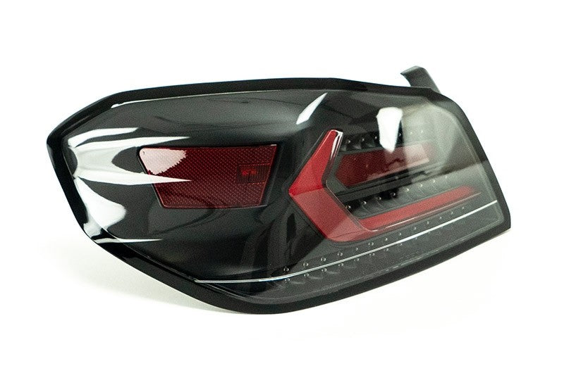 OLM Evolution Tail Lights Clear Lens Black Base Red Bar 15+ WRX STI