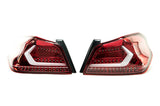 OLM Evolution Tail Lights Clear Lens Red Base White Bar 15+ WRX STI