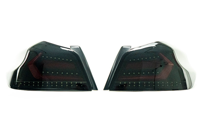 OLM Evolution Tail Lights Smoked Lens Black Base Red Bar 15+ WRX STI
