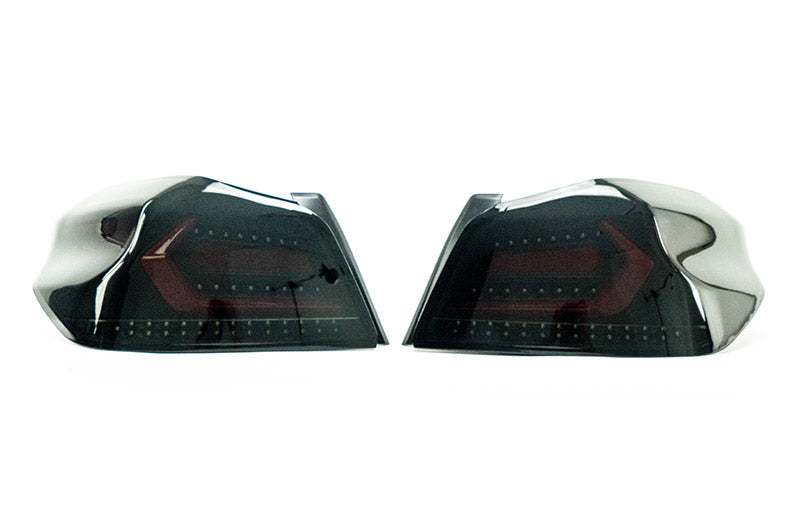 OLM Evolution Tail Lights Smoked Lens Black Base Red Bar 15+ WRX STI