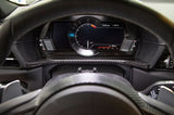 OLM LE Upper Speedometer Cluster Cover (Alcantara w/ Silver Stitch over Dry Carbon) 2020+ GR Supra