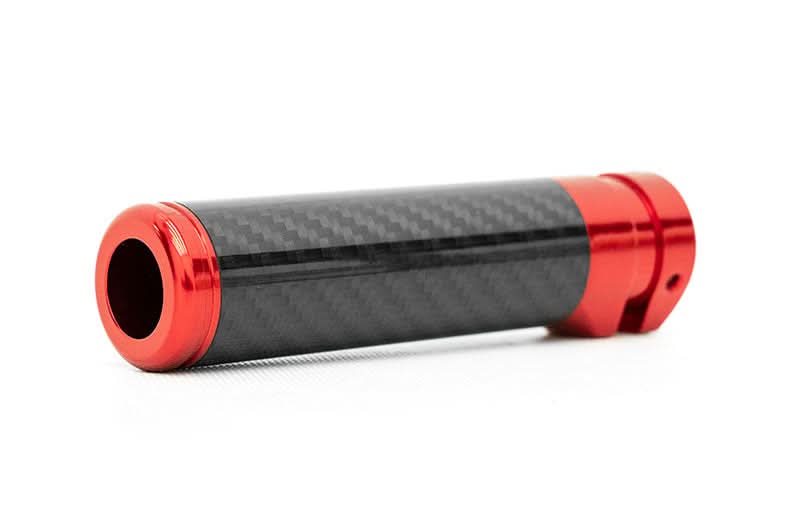 OLM Signature Series Ebrake Handle (Black Carbon w/Red) - 2015-2021 WRX & STI / 2013-2022 FR-S / BRZ / 86 / 2014-2018 Forester / 2013+ *Crosstrek