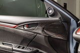 OLM LE Carbon Fiber Interior Door Handle Trim Covers Full Set 16-21 Honda Civic 17- 21 Honda Civic Type R