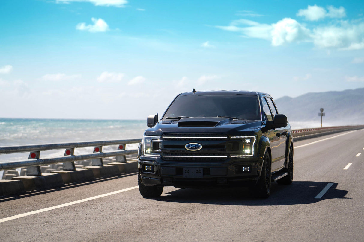 Ford F150 Headlights For 18-19 F150 White DRL Essential Series Sold As Set OLM