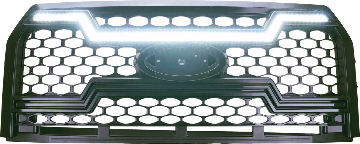 Ford F150 Grille Lights For 15-17 Ford F-150 Black W/White DRL Infinite Series OLM