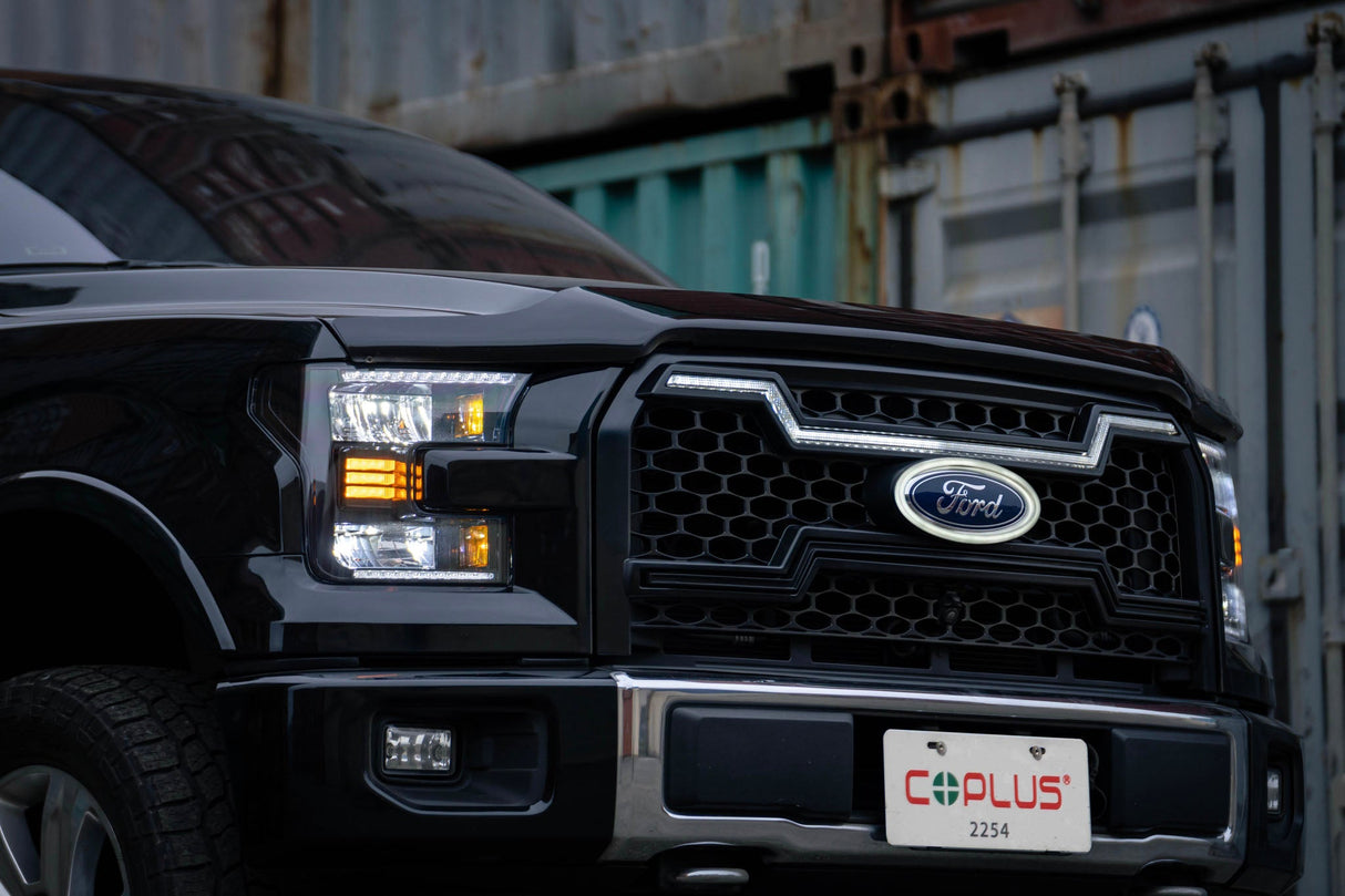 Ford F150 Grille Lights For 15-17 Ford F-150 Black W/White DRL Infinite Series OLM