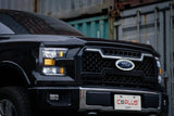 Ford F150 Grille Lights For 15-17 Ford F-150 Black W/White DRL Infinite Series OLM