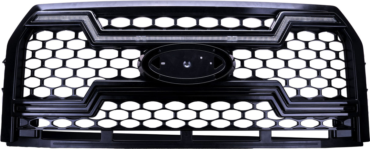 Ford F150 Grille Lights For 15-17 Ford F-150 Black W/White DRL Infinite Series OLM