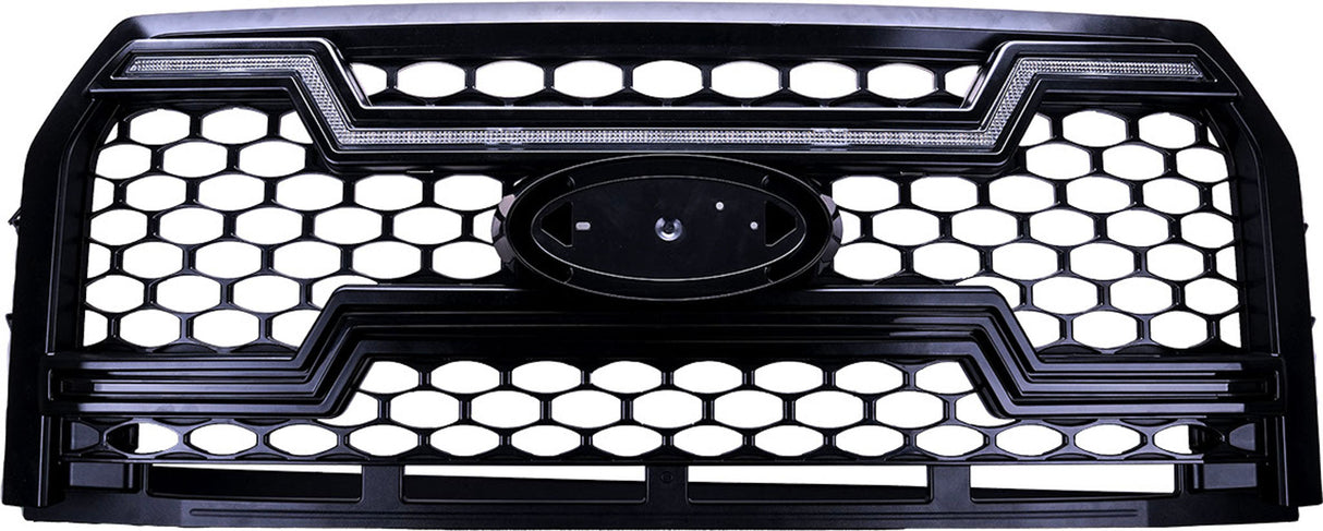 Ford F150 Grille Lights For 15-17 Ford F-150 Black W/White DRL Infinite Series OLM