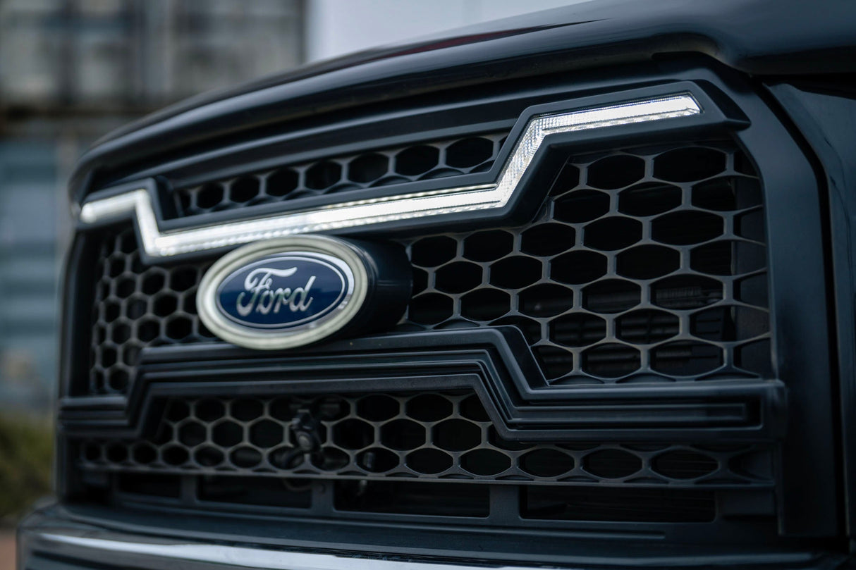 Ford F150 Grille Lights For 15-17 Ford F-150 Black W/White DRL Infinite Series OLM