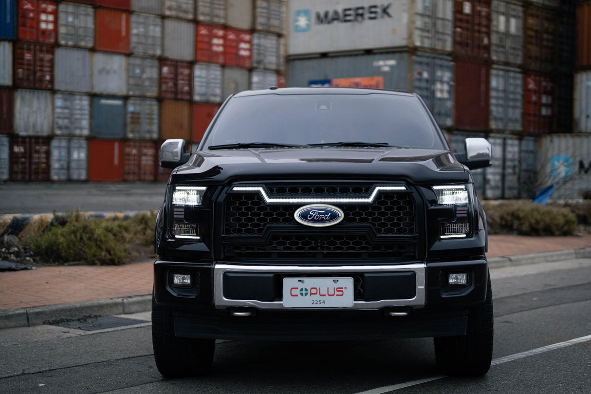 Ford F150 Grille Lights For 15-17 Ford F-150 Black W/White DRL Infinite Series OLM