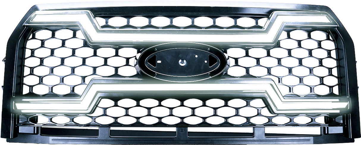 Ford F150 Grille Lights For 15-17 Ford F-150 Black W/White DRL Essential Series OLM
