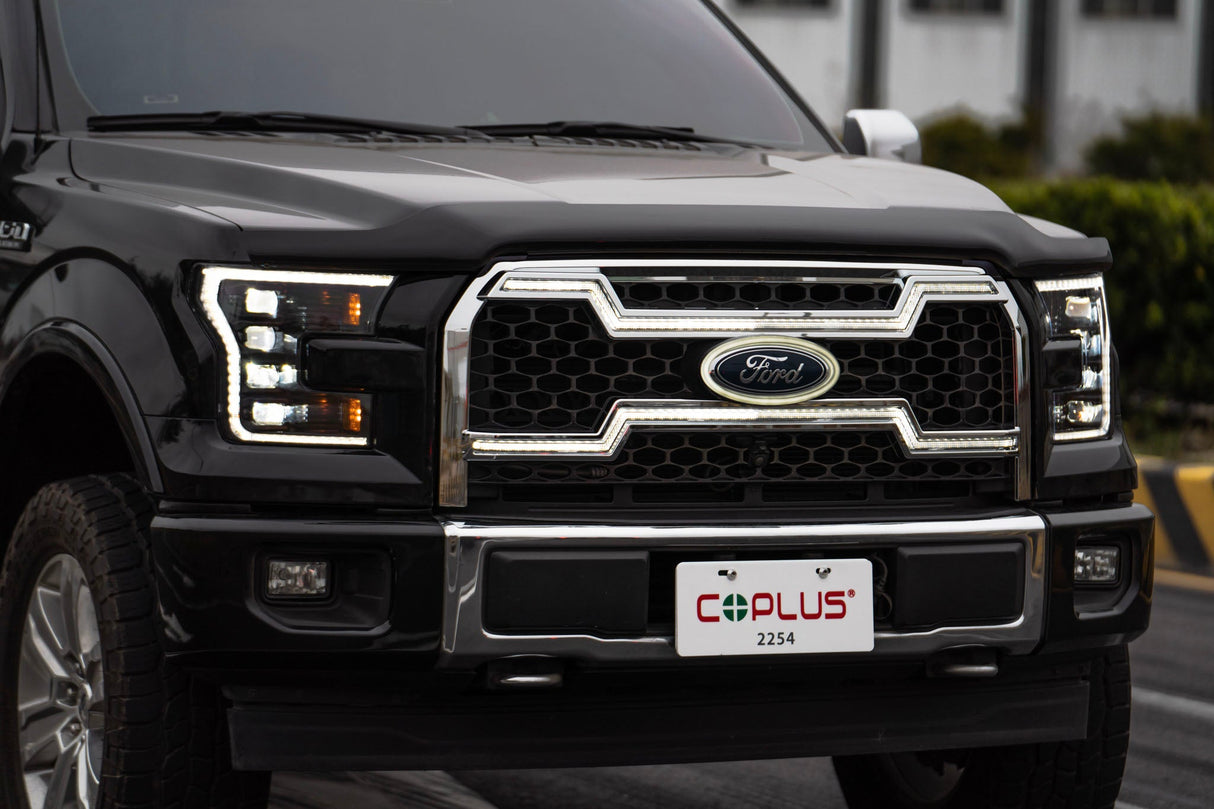 Ford F150 Grille Lights For 15-17 Ford F-150 Black W/White DRL Essential Series OLM