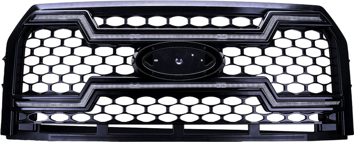 Ford F150 Grille Lights For 15-17 Ford F-150 Black W/White DRL Essential Series OLM