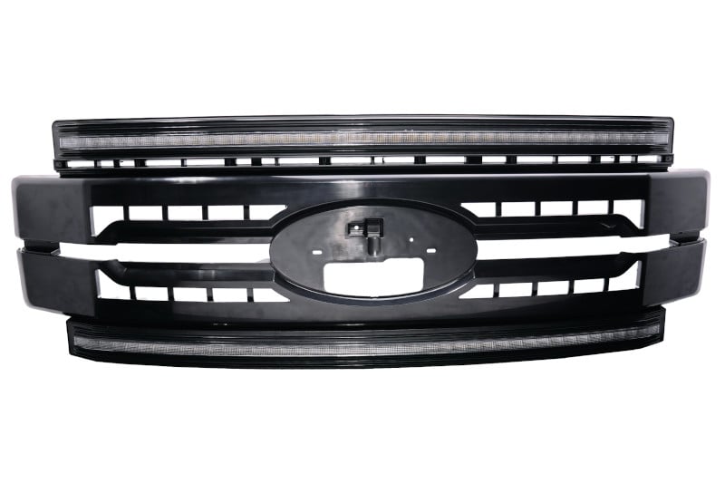 F250 Grill Lights For 17-19 Ford F250 Super Duty Black w/White DRL Essential Series OLM