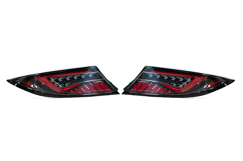 OLM Scythe Style LED Taillights Clear Lens Black Base Red Bar 2022+ BRZ GR86
