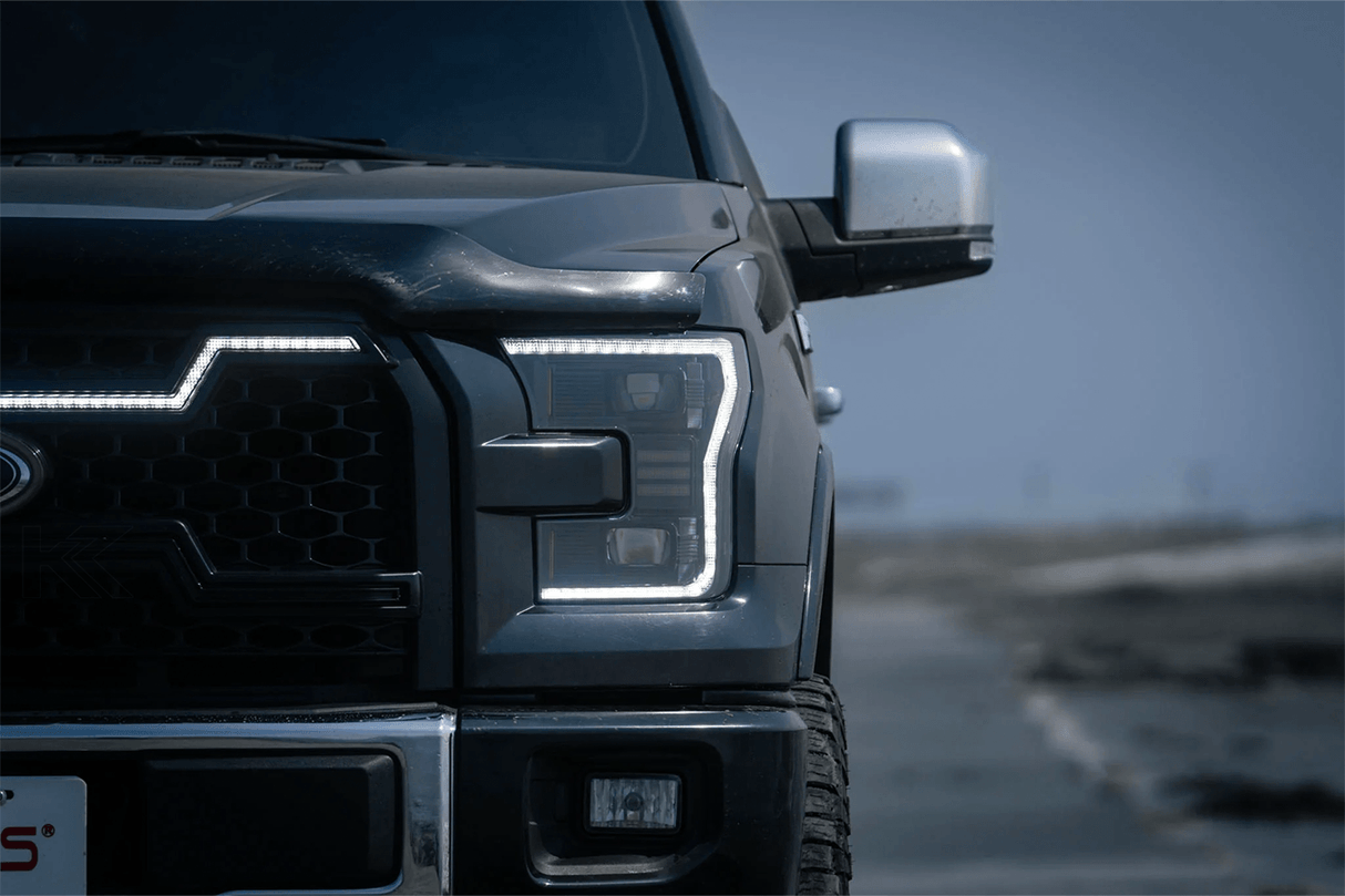 Ford F150 Gen 2 Clear with White DRL Essential Series Led Headlights (2015 - 2017) - K2 Industries