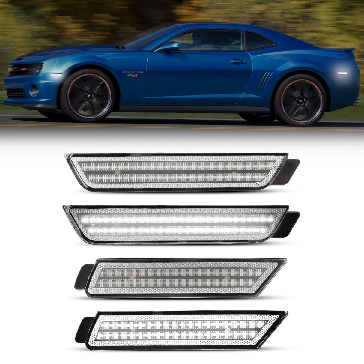 2010-2015 Chevrolet Camaro Clear White LED Side Markers Set