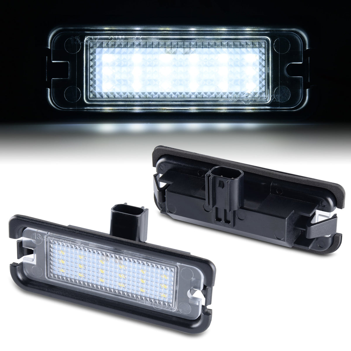 2015-2023 Mustang Rear Bumper License Plate White LED Lights Socket Replacement
