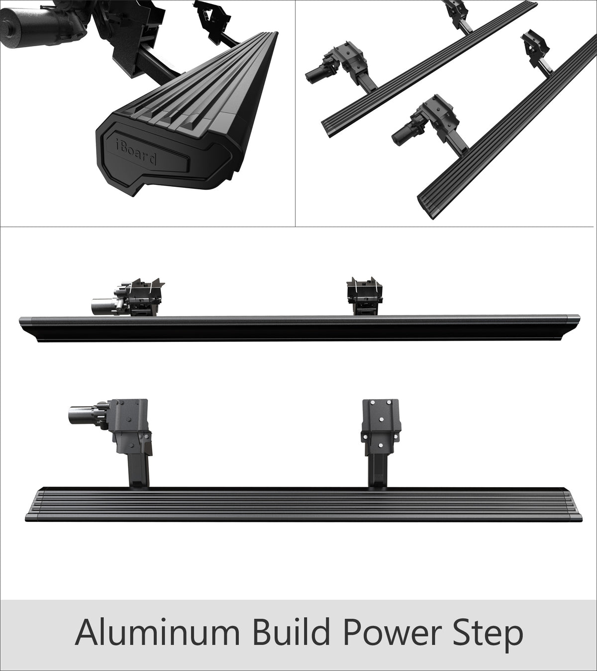 Aluminum Alloy Both Sides Power Board-W Series 2018-2024 Jeep Wrangler JL 4-Door (Incl. 2025-2026 Models Without Large Tire Deflector Brackets) PB10WAA1B