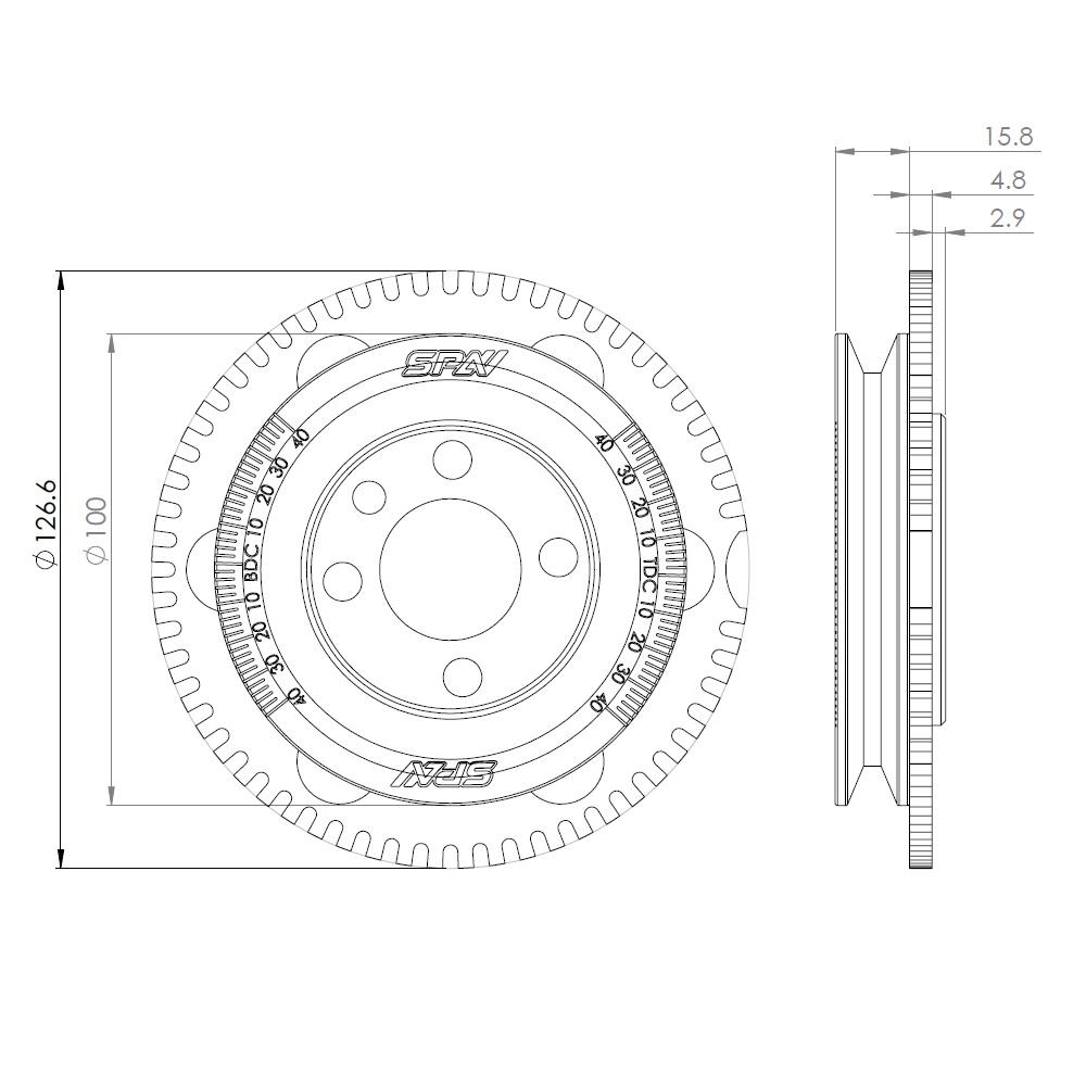 VW MKI II Rabbit , Audi 80, scirocco  8v underdrive crank trigger adapter kit - Black