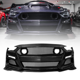 2018-2023 Ford Mustang GT500/Mach1 Combo Double Sided Full Carbon Fiber Track Package Front Bumper Conversion