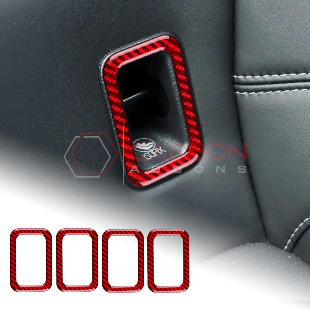 2024+ S650 Mustang Real Carbon Fiber Rear Baby Seat Latch Trim Overlay