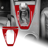 Real Carbon Fiber Gear Shifter Trim Overlay for 2024+ Ford Mustang