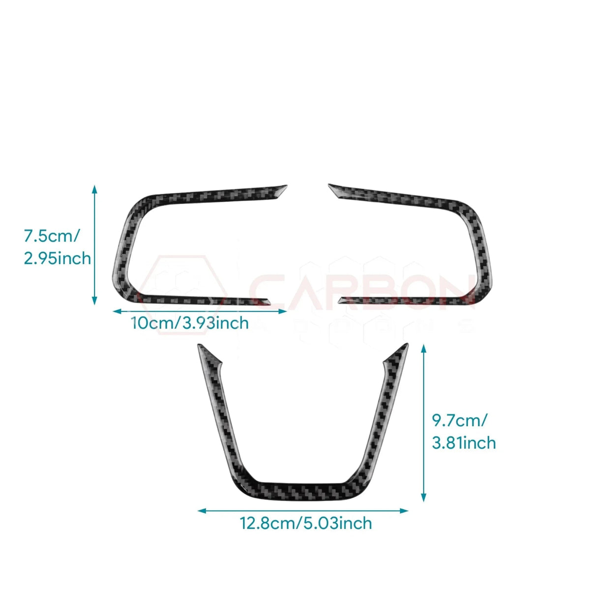 Real Carbon Fiber Steering Wheel Trim Overlays for 2024+ Ford Mustang