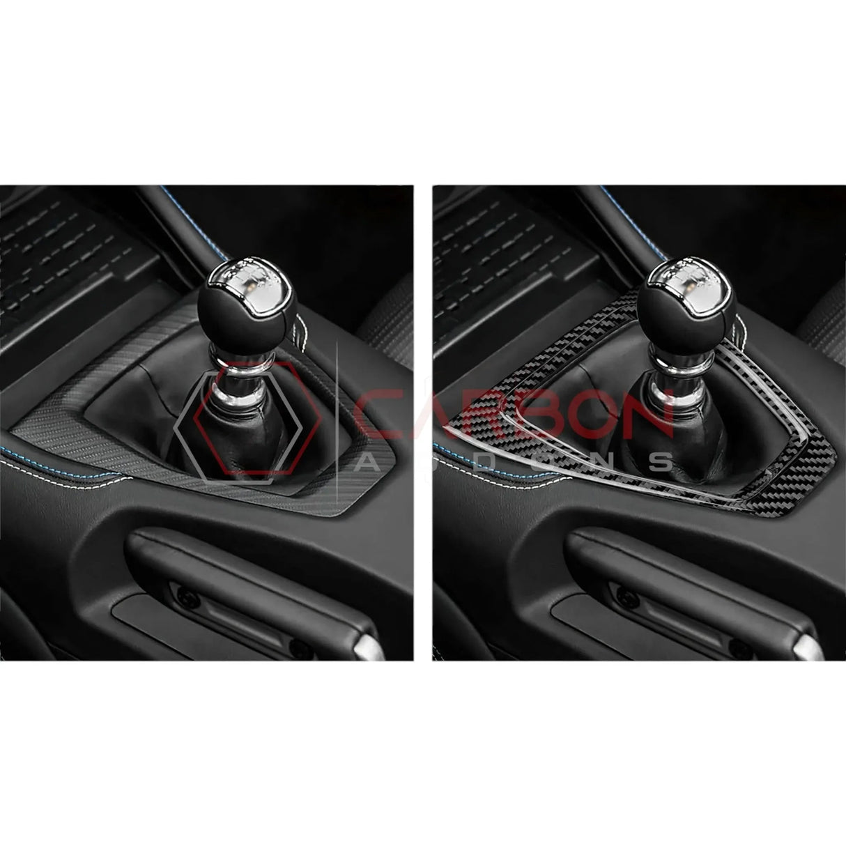Real Carbon Fiber Gear Shifter Trim Overlay for 2024+ Ford Mustang