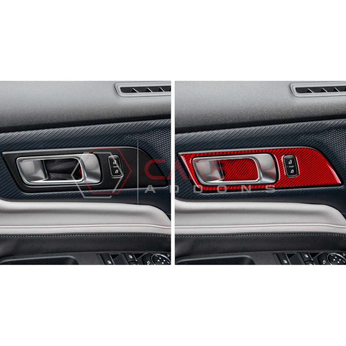 2024+ S650 Mustang Real Carbon Interior Door Handle Trim Overlay