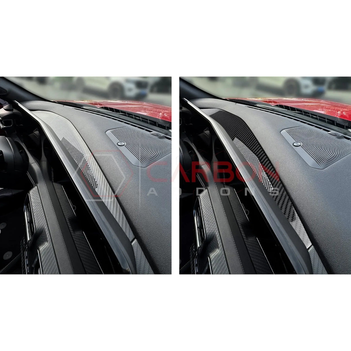 Real Carbon Fiber Dashboard Screen Surround Trim Overlay for 2024+ Ford Mustang