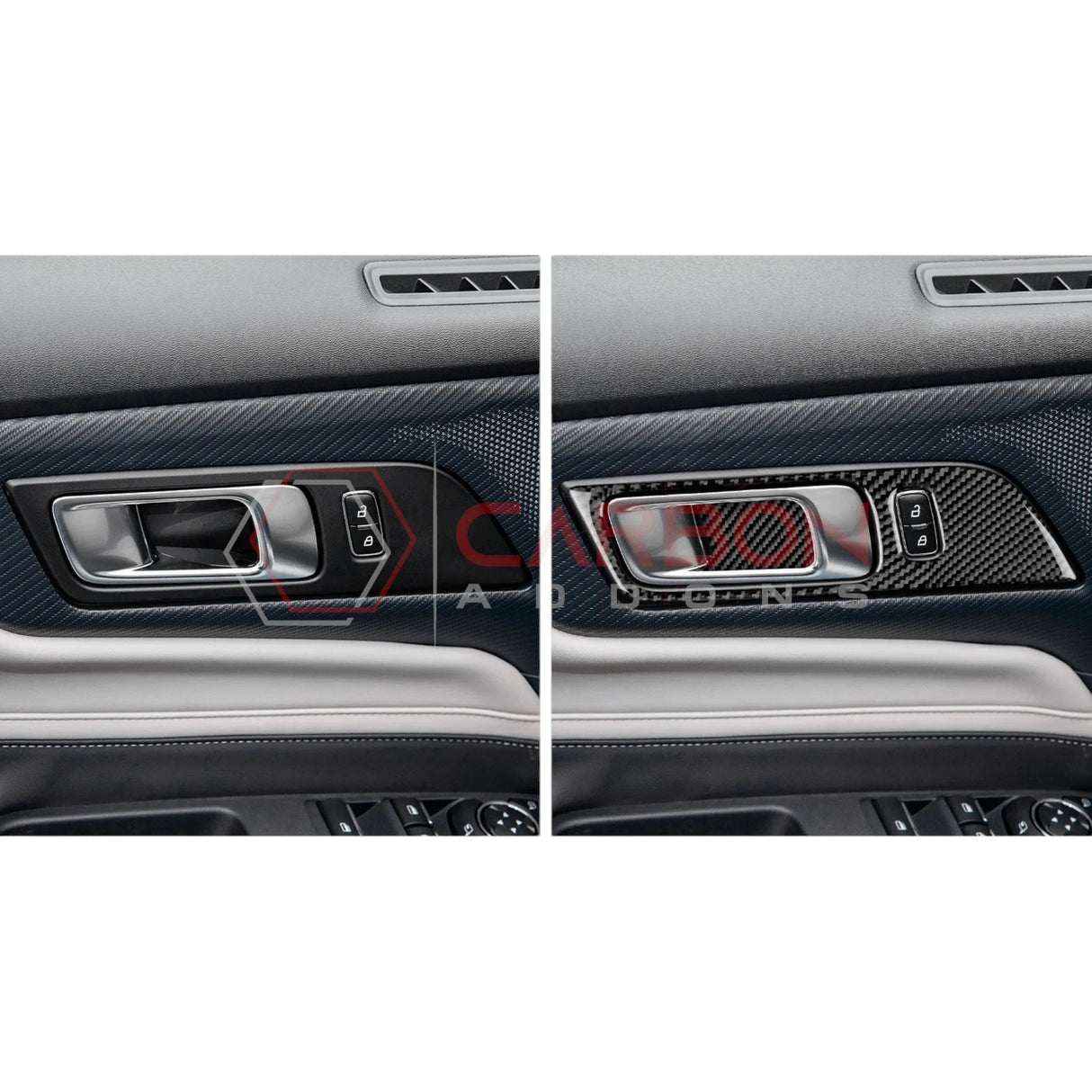 2024+ S650 Mustang Real Carbon Interior Door Handle Trim Overlay