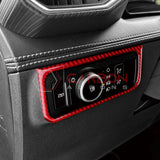 Real Carbon Fiber Headlight Control Outer Trim Overlay for 2024+ Ford Mustang